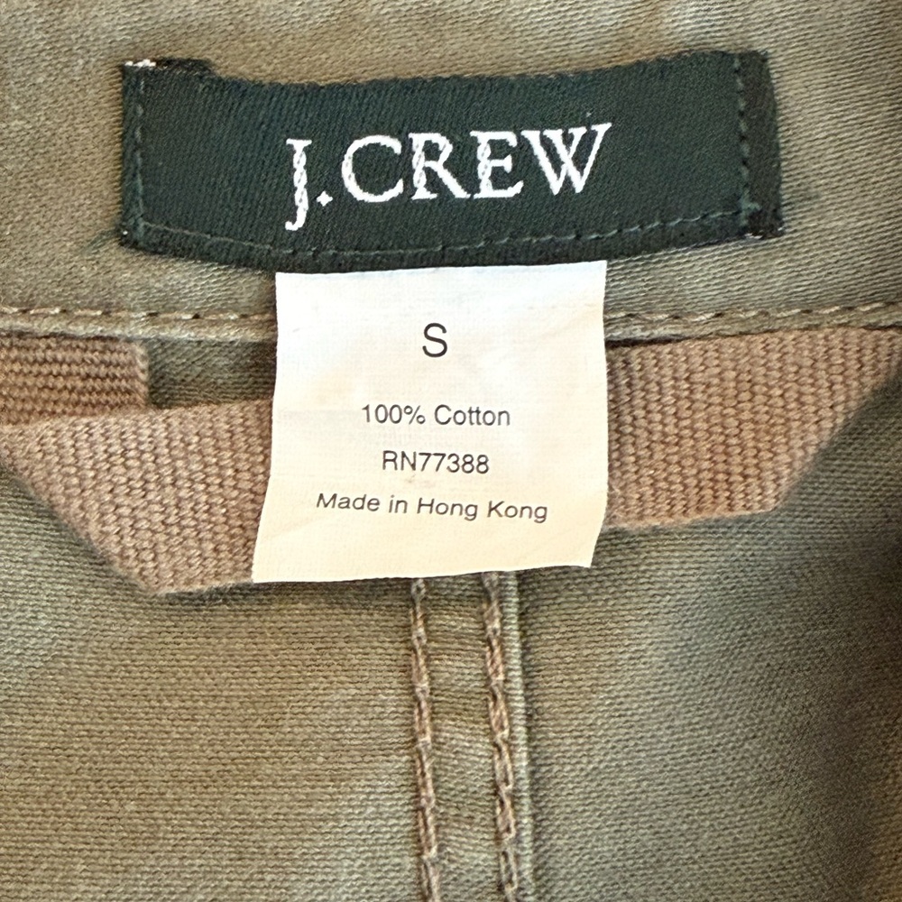 J. Crew Olive Green Utility Jacket Size Small 100% Cotton - Picture 11 of 12